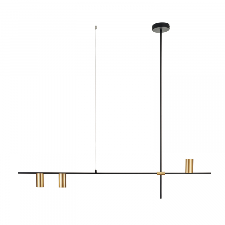 Lampa suspendată LUNGO, neagră/aurie, 135 cm - Step into Design