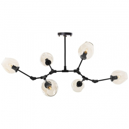 Candelabre - Lampă suspendată MODERN ORCHID, neagră/amber, 130 cm - Step into Design