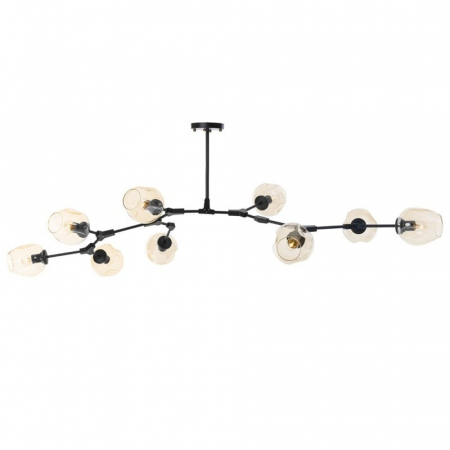 Lampi suspendate - Lampă suspendată MODERN ORCHID 9, neagră/amber - Step into Design