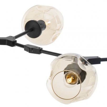 Lampă suspendată MODERN ORCHID 9, neagră/amber - Step into Design [1]