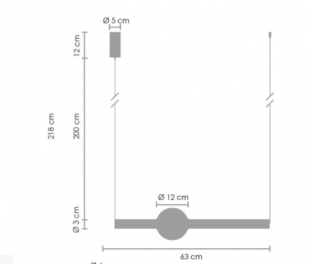 Lampă suspendată LED O-LINE, negru/alb, 3000K, lungime 63 cm [4]