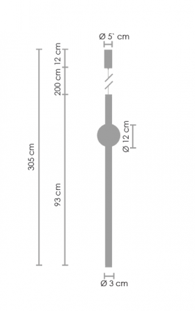 Pendul LED O-LINE, negru/alb, 3000K, 450 lm, înălțime 93 cm [7]