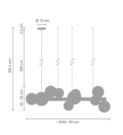Lampă suspendată ORION neagră, 85 cm - Step into Design [6]