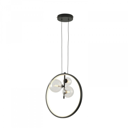 Lampă suspendată LED ORION RING, neagră, 40 cm
