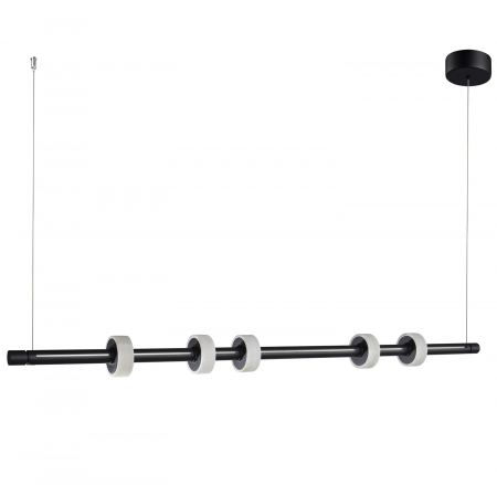 Corpuri de iluminat - INTERIOR - Lampa suspendata neagra cu marmura LED RINGO 150 cm - step into design