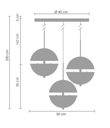 Lampă suspendată LED SFERA-3, aurie, 50 cm - Step into Design [6]