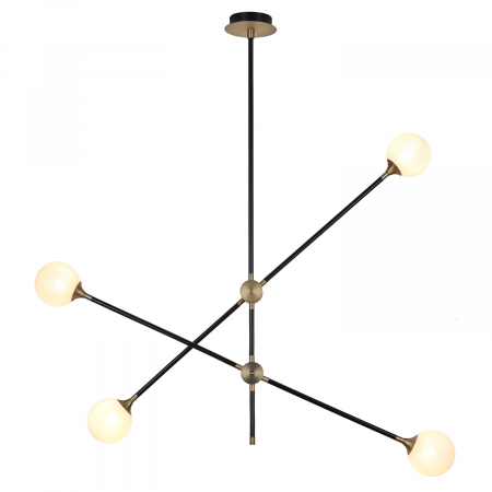 Lampă suspendată SPILLO, neagră/aurie, 92 cm - Step into Design [1]