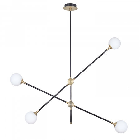 Lampi suspendate - Lampă suspendată SPILLO, neagră/aurie, 92 cm - Step into Design