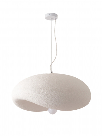 Lampi suspendate - Lampă suspendată STONE FLAT albă, lungime 40 cm - Step into Design