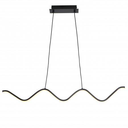 LED - Lustră suspendată LED ZIGZAG, negru, 3000K, 90 cm