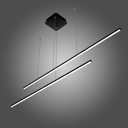 Lampi suspendate - Lampa suspendata LED LINEA Nr. 2B, negru, 3000K, 1440 lm, IP44, dimensiune 100 cm - ALTAVOLA DESIGN