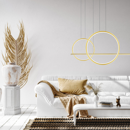 Lampa suspendata LINEA LED aurie Nr. 4 B Φ60/40 cm, 3000K, lungime 150 cm - ALTAVOLA DESIGN [3]
