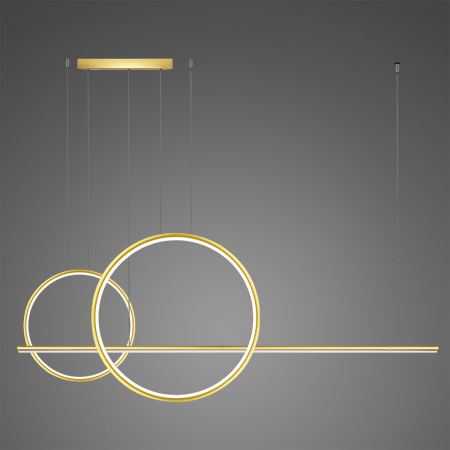 Lampi suspendate - Lampa suspendata LINEA LED aurie Nr. 4 B Φ60/40 cm, 3000K, lungime 150 cm - ALTAVOLA DESIGN