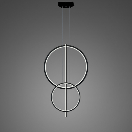 Lampi suspendate - Lampa suspendata neagra LED LINEA Nr. 5 Φ60/40 cm, 3000K - ALTAVOLA DESIGN