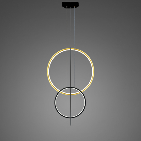 Lampi suspendate - Lampa suspendata LINEA LED, negru/auriu, Nr. 5 B Φ60/40 cm, 3000 K - ALTAVOLA DESIGN
