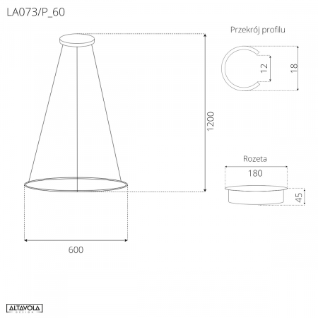 Lampa suspendata LED RING aurie Nr. 1, dimabila, 3000K, IP 44, diametru 60 cm - ALTAVOLA DESIGN [2]