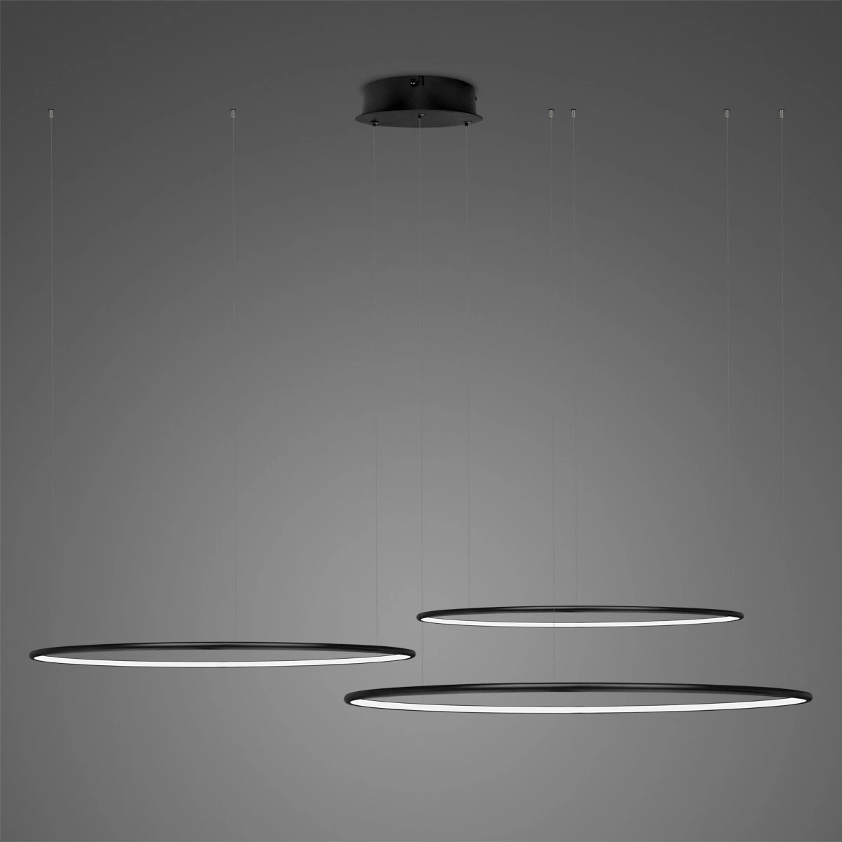 Lampi suspendate - Lampa suspendata neagra LED RING Nr. 3 Φ80 cm IN 3k_99W