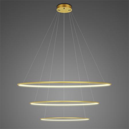 Lampi suspendate - Lampa suspendata LED RING aurie Nr. 3, dimabila, 3000K, IP 44, diametru 80 cm - ALTAVOLA DESIGN