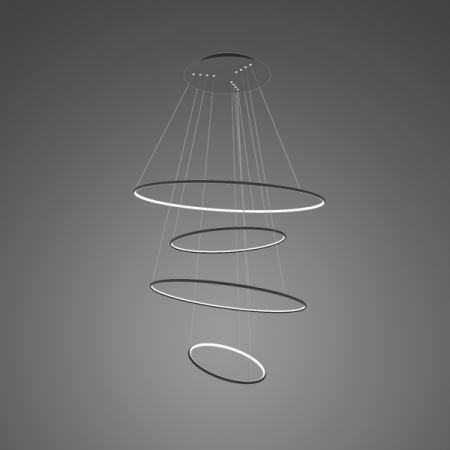 Candelabre - Candelabru LED RING Nr. 4, negru, dimabil, 3000K,  IP44, diametru 100 cm - ALTAVOLA DESIGN