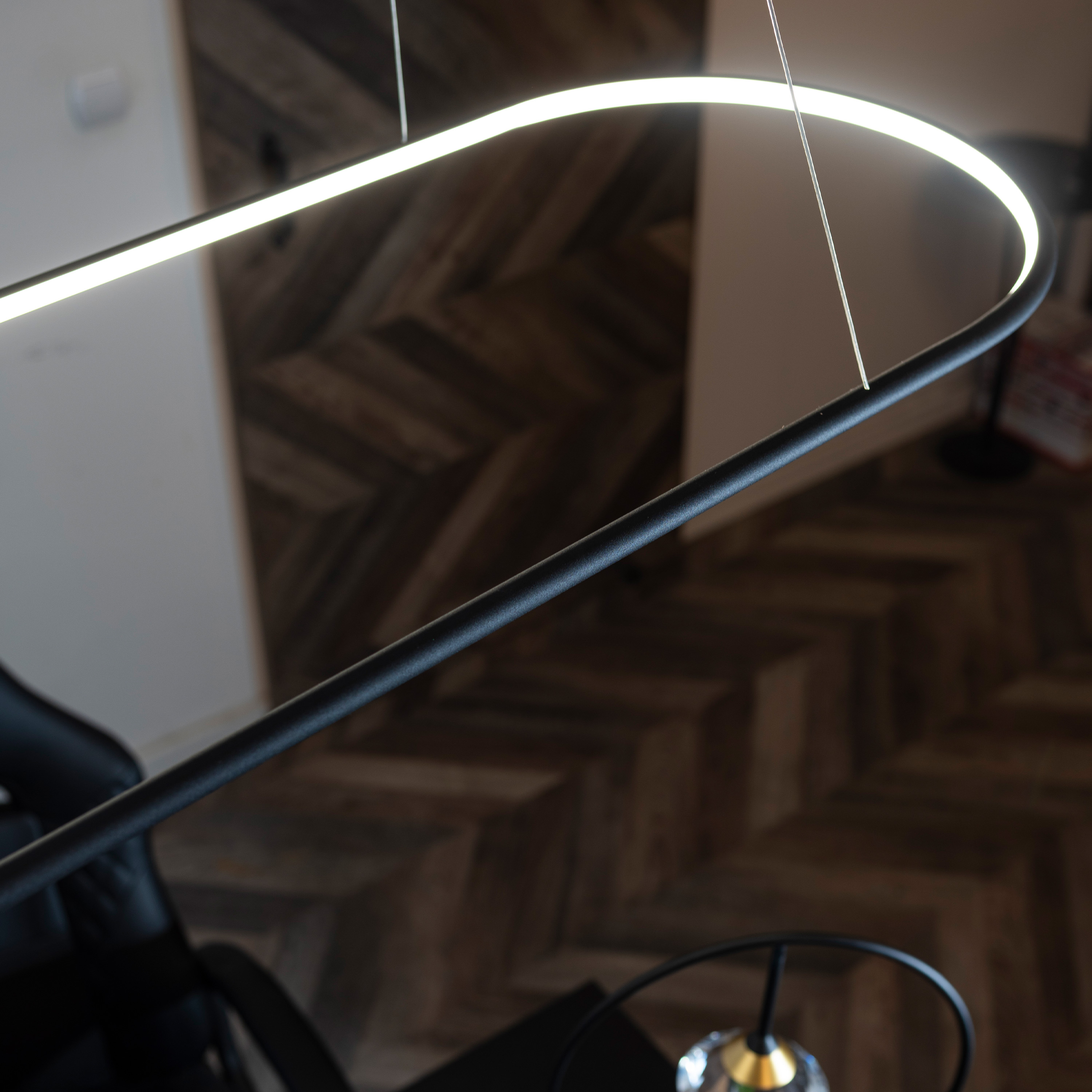 Lampa suspendata LED RING OVAL, negru, 120 cm - ALTAVOLA DESIGN [4]