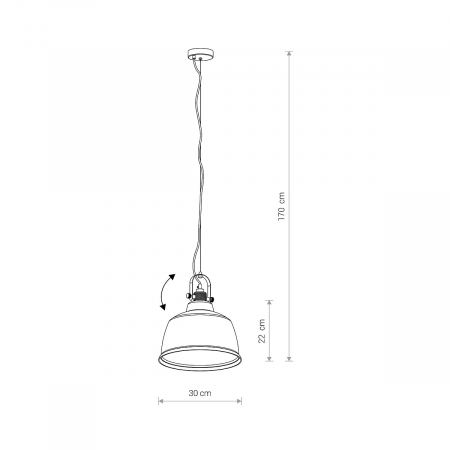 Pendul AMALFI L, argintiu/negru, 1*E27, 25 W, diametru 30 cm - NOWODVORSKI [2]