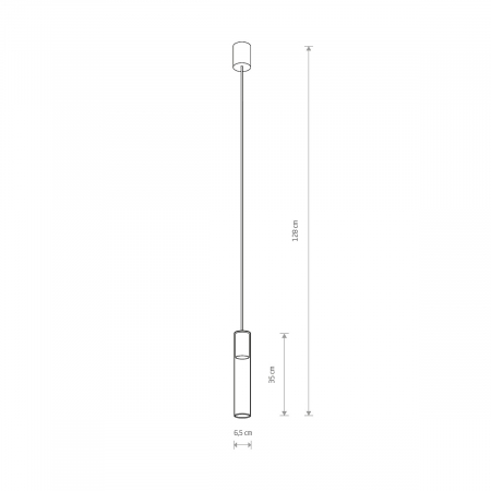 Pendul CYLINDER L, alama/negru, 1*GU10, 10W, diametru 6.5 cm - NOWODVORSKI [3]