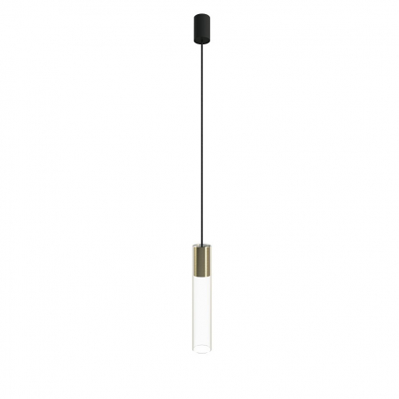 Lampi suspendate - Pendul CYLINDER L, alama/negru, 1*GU10, 10W, diametru 6.5 cm - NOWODVORSKI