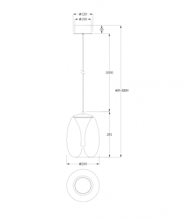 Pendul LED SPLASH auriu, 7W, 3000K, diametru 20 cm - MAYTONI [5]