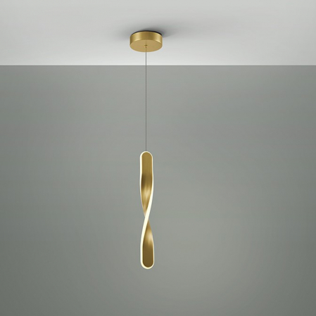 LED - Pendul LED TWIST auriu, 3000K - SCHULLER 219633
