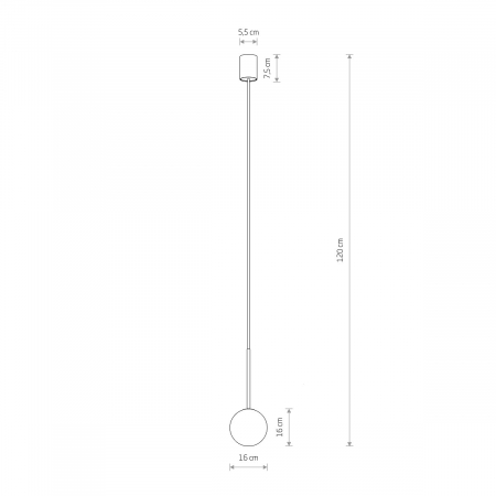 Pendul negru cu auriu KARO I 16 cm - nowodvorski [1]