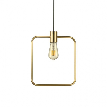 Corpuri de iluminat - INTERIOR - Pendul patrat ABC alama, 1*E27, dimensiune 29 cm - IDEAL LUX