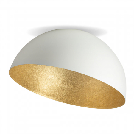 Plafoniere - Plafoniera SFERA alb/auriu, 1*E27, 60W, diametru 35 cm - SIGMA