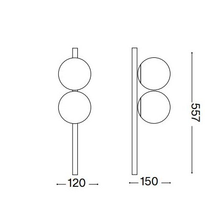 Plafoniera BINOMIO II, alb, 2*G9, lungime 55.7 cm - IDEAL LUX [1]