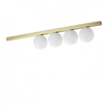 Corpuri de iluminat - INTERIOR - Plafoniera BINOMIO IV, alama/alb, 4*G9, lungime 86 cm - IDEAL LUX