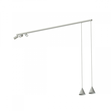 Plafoniera cu spoturi si pendule FOURTY V, gri deschis, lungime 150 cm - NOWODVORSKI