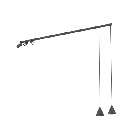 Plafoniera cu spoturi si pendule FOURTY V, negru, lungime 150 cm - NOWODVORSKI