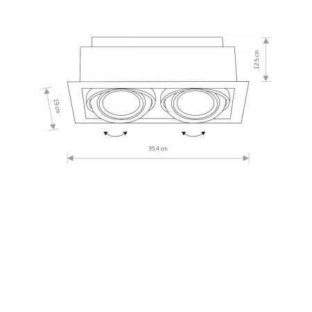 Plafoniera incastrabila in tavan cu spoturi DOWNLIGHT II, negru, 2*GU10, lungime 35.4 cm - NOWODVORSKI [2]