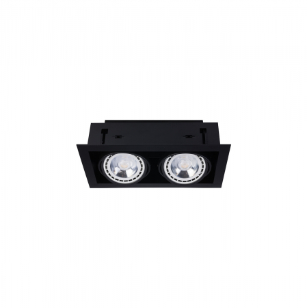 Corpuri de iluminat - INTERIOR - Plafoniera incastrabila in tavan cu spoturi DOWNLIGHT II, negru, 2*GU10, lungime 35.4 cm - NOWODVORSKI