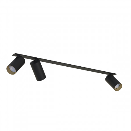 Plafoniera incastrabila in tavan cu spoturi MONO SURFACE III, negru/auriu, 3*GU10, lungime 70 cm - NOWODVORSKI
