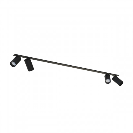 Plafoniere - Plafoniera incastrabila in tavan cu spoturi MONO SURFACE IV, negru, 4*GU10, lungime 118 cm - NOWODVORSKI