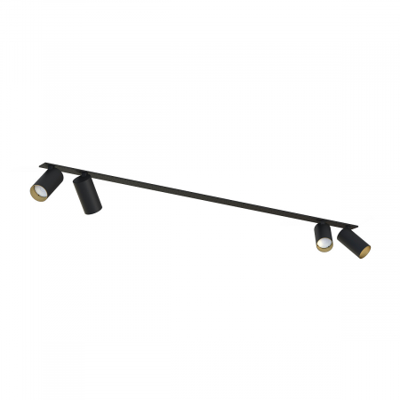 Plafoniera incastrabila in tavan cu spoturi MONO SURFACE IV, negru/auriu, 4*GU10, lungime 118 cm - NOWODVORSKI
