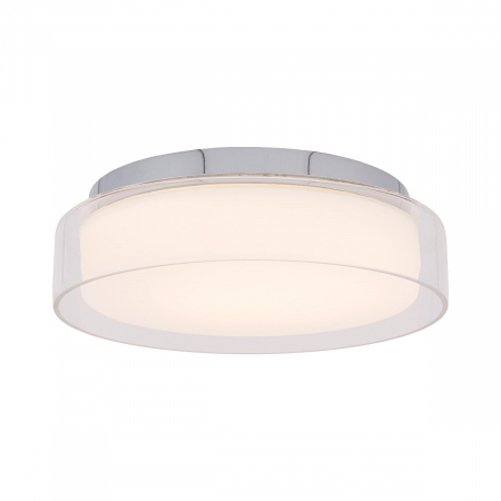 Plafoniere - Plafoniera LED PAN M, sticla transparenta/crom, 17W, 4000K, IP44, diametru 35 cm - NOWODVORSKI