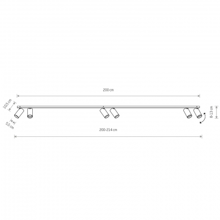 Plafoniera MONO VI, lungime 200 cm, negru - Nowodvorski 7844 [1]