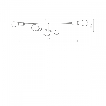 Plafoniera neagra ROTOR IV 83 cm [2]