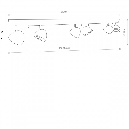 Plafoniera neagra VESPA VI 150 cm [1]