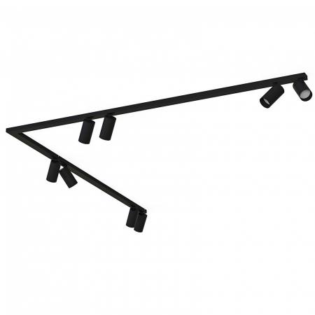 Plafoniere - Plafoniera pentru colt cu spoturi MONO VIII, negru, 8*GU10, lungime 200 cm - NOWODVORSKI