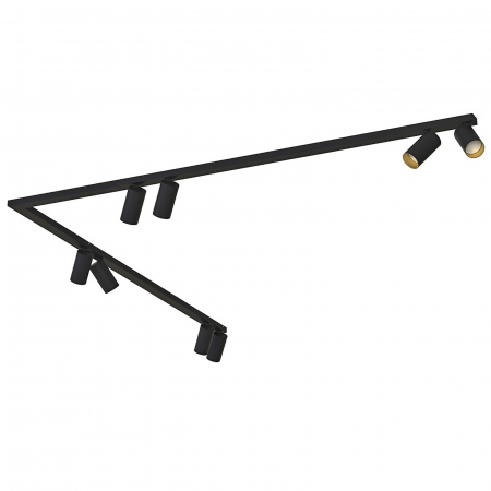 Plafoniere - Plafoniera pentru colt cu spoturi MONO VIII, negru/auriu, 8*GU10, lungime 150 cm - NOWODVORSKI