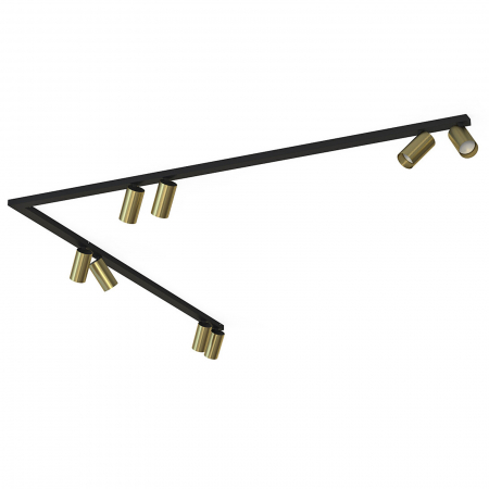 Plafoniere - Plafoniera pentru colt cu spoturi MONO VIII, alama/negru, 150 cm - NOWODVORSKI 7755