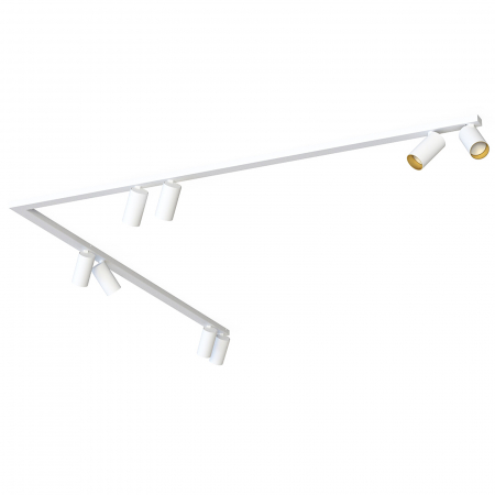 Iluminat tehnic / Spoturi - Plafoniera pentru colt cu spoturi MONO VIII, alb/auriu, 8*GU10, lungime 150 cm - NOWODVORSKI