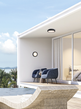Plafoniera pentru exterior LED KUMA, antracit, 3000K, IP65, 630 lm, diametru 16 cm - ACB [2]
